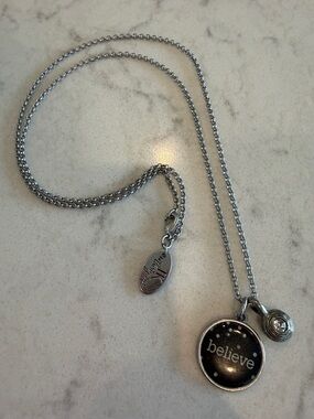 thirty-one Silver 'Believe' Pendant Necklace